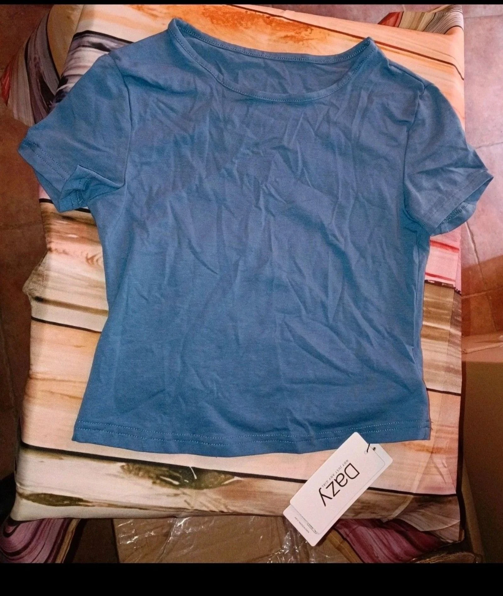 Camiseta azul lisa – Blue tee / T-shirt bleu – Nueva con etiqueta – photo 5
